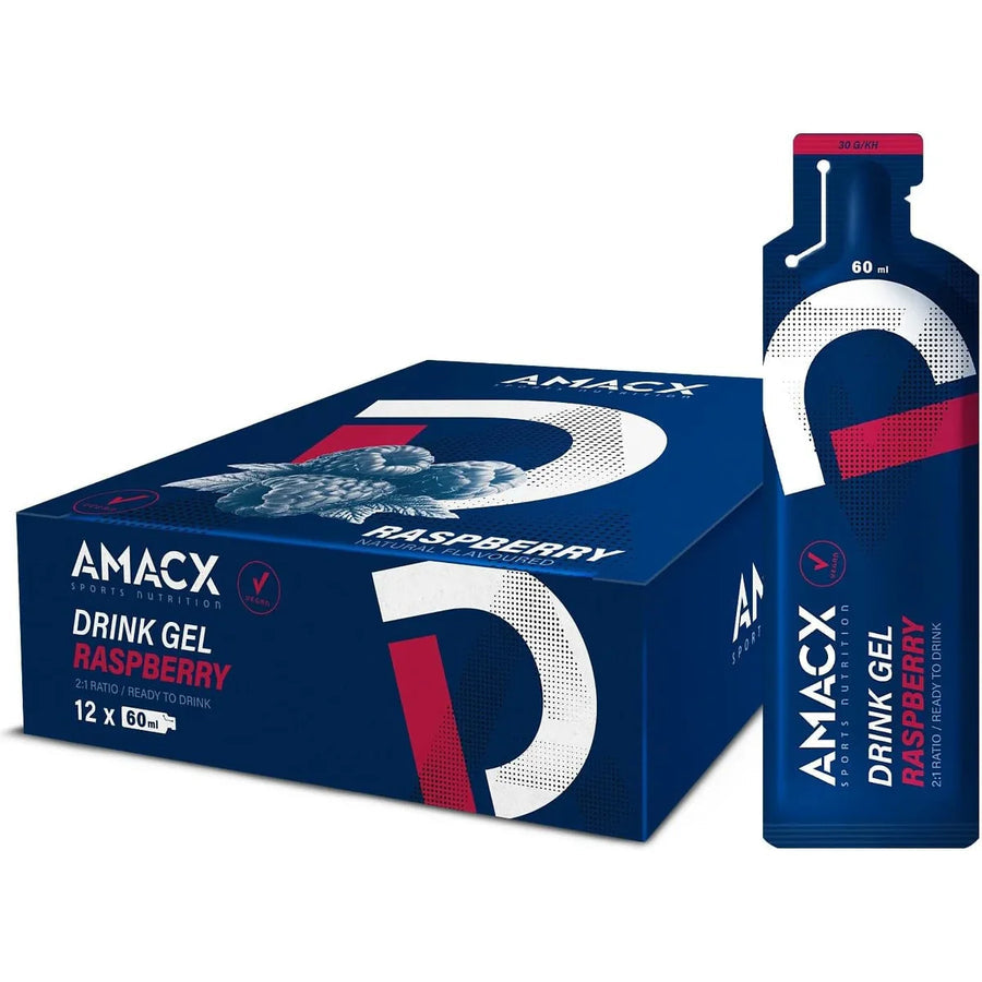 Geles Energéticos Bebibles Amacx Drink Gel Frambuesa Caja 12uds Azul