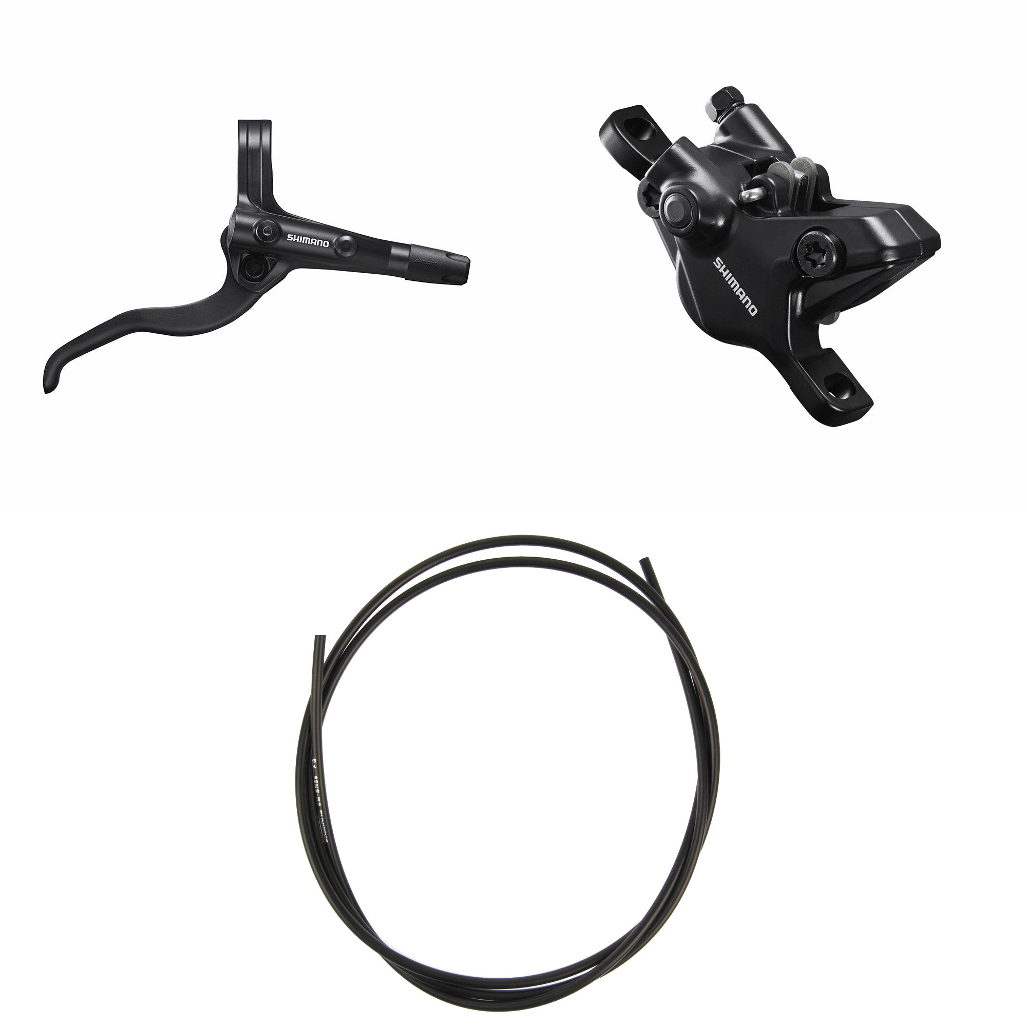 Kit Freno Disco Hidráulico Shimano BR-MT410/BL-MT401 Trasero/Derecho Resina Sin Aletas/Adaptador Latiguillo 1700mm Negro #2