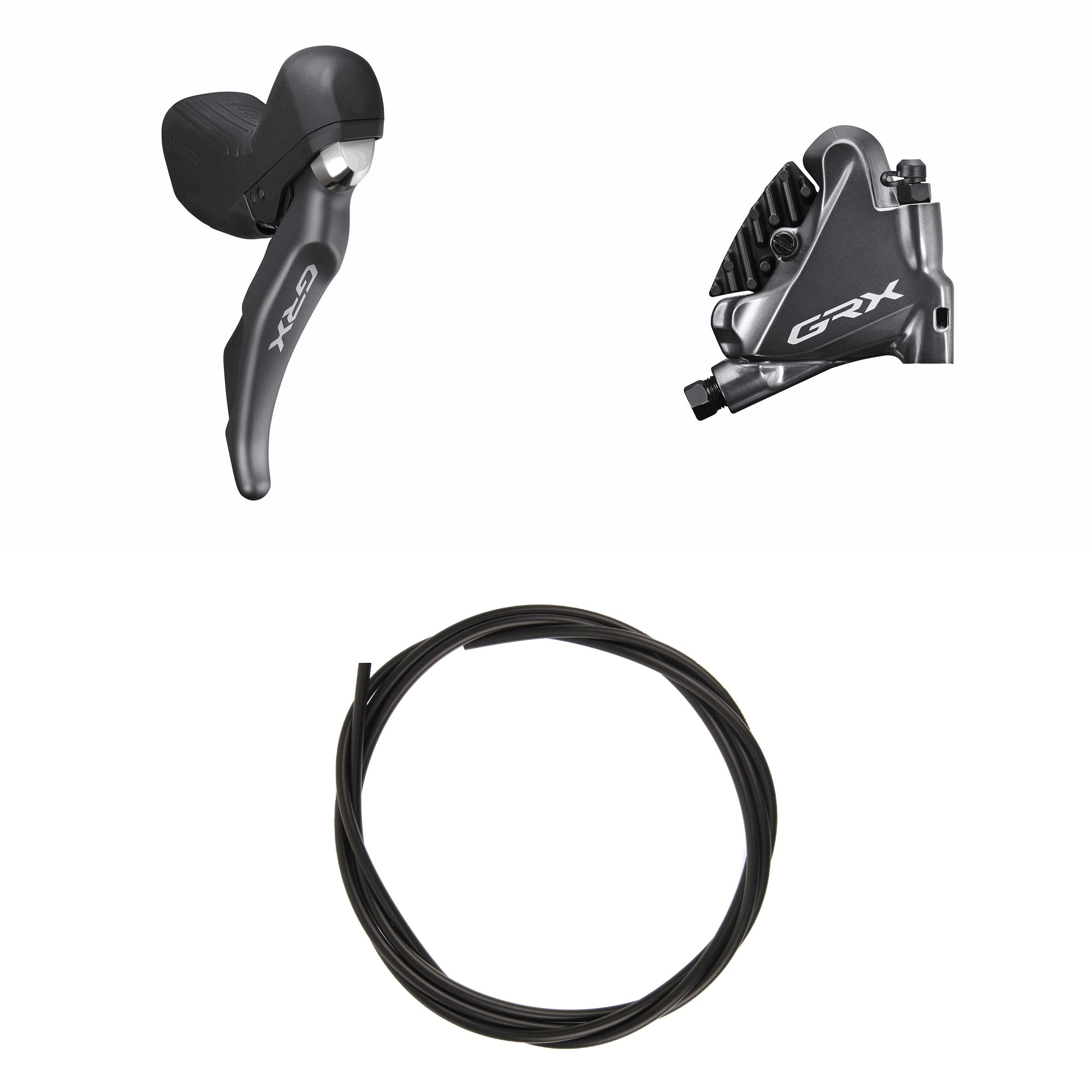 Kit Freno Disco Hidráulico Shimano GRX BR-RX810/ST-RX810 Trasero/Derecho Resina Aletas Sin Adaptador Latiguillo 1700mm Negro #2