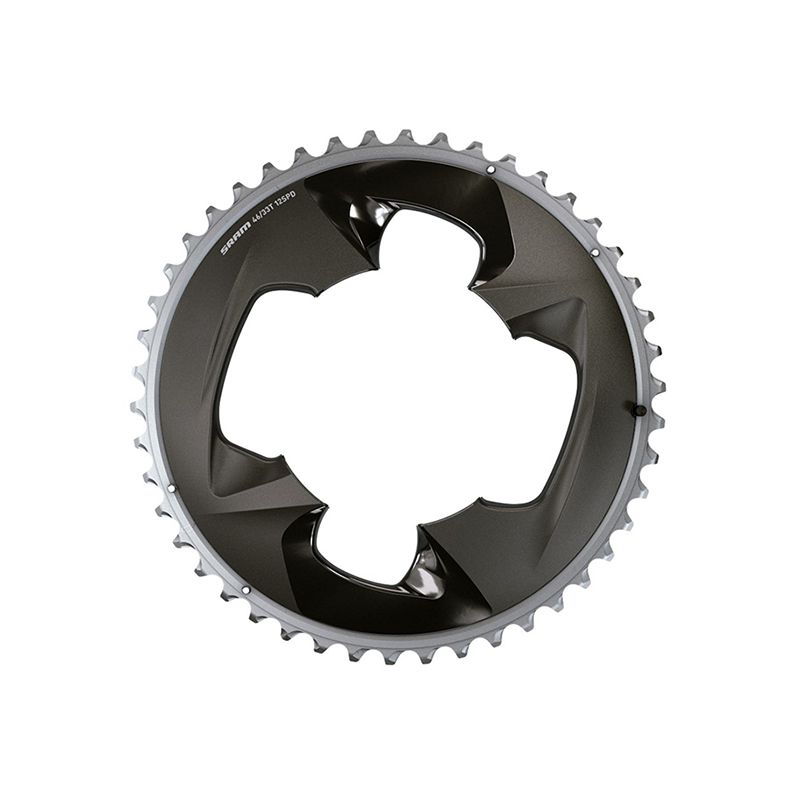 Plato Sram Force107 Bcd 2x12v Pin Cadena Gris Polar/Negro