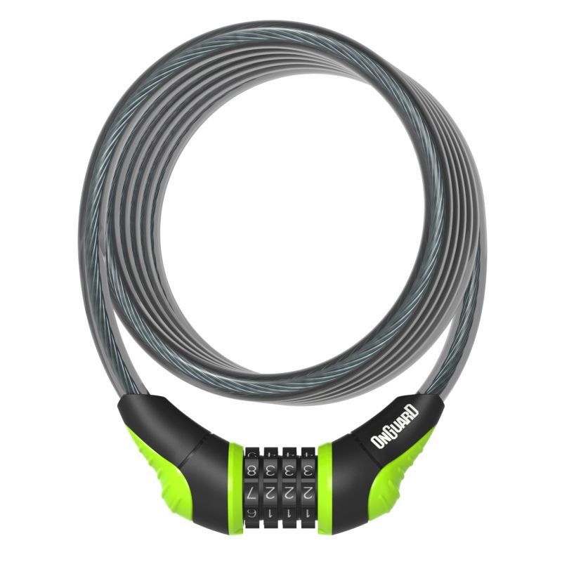 Candado Espiral Onguard Negro On Combinacion 180cmx12mm Verde