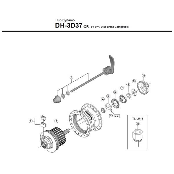 Conjunto Interno Shimano DH-3D37-QR Eje 108mm Negro/Gris #3