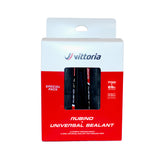 Pack 2 Vittoria Rubino V TP Renkaat + 80ml Tiiviste Musta