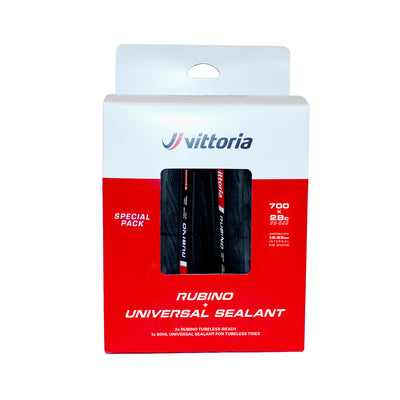 Pack 2 Cubiertas Vittoria Rubino V TP Sellante 80ml Negro