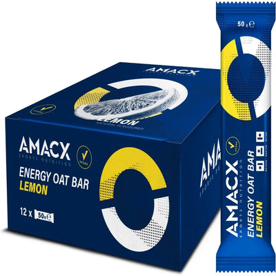 Barritas Energéticas Avena Amacx Energy Oat Bar Limón Caja 12uds Transparente