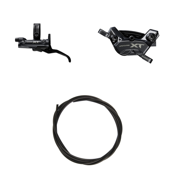 Frenos Disco Hidráulicos Shimano Deore XT BRM8220JTBLM8200 Izquierdo/Delantero Resina Aleta Sin Adaptador 1000mm Negro
