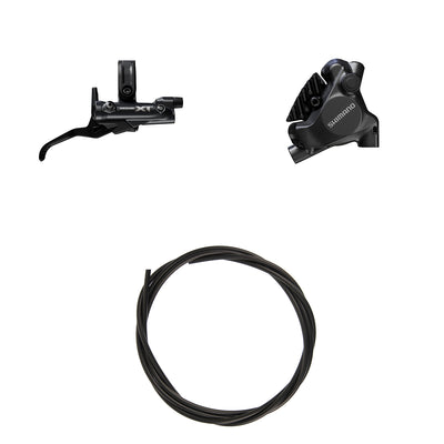 Kit Freno Disco Hidráulico Shimano Deore XT BR-MT805/BL-M8200 Trasero/Derecho Resina Sin Aletas/Adaptador Latiguillo 1700mm Negro