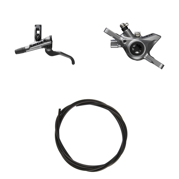 Kit Freno Disco Hidráulico Shimano XTR BR-M9200/BL-M9200 Delantero/Izquierdo Resina Sin Aletas/Adaptador Latiguillo 1000mm Negro