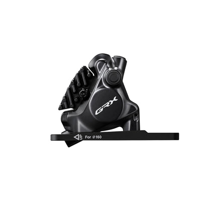 Kit Freno Disco Hidráulico Shimano GRX BR-RX820/BL-RX820 Delantero/Izquierdo Resina Aletas Adaptador 160mm Latiguillo 1000mm Negro