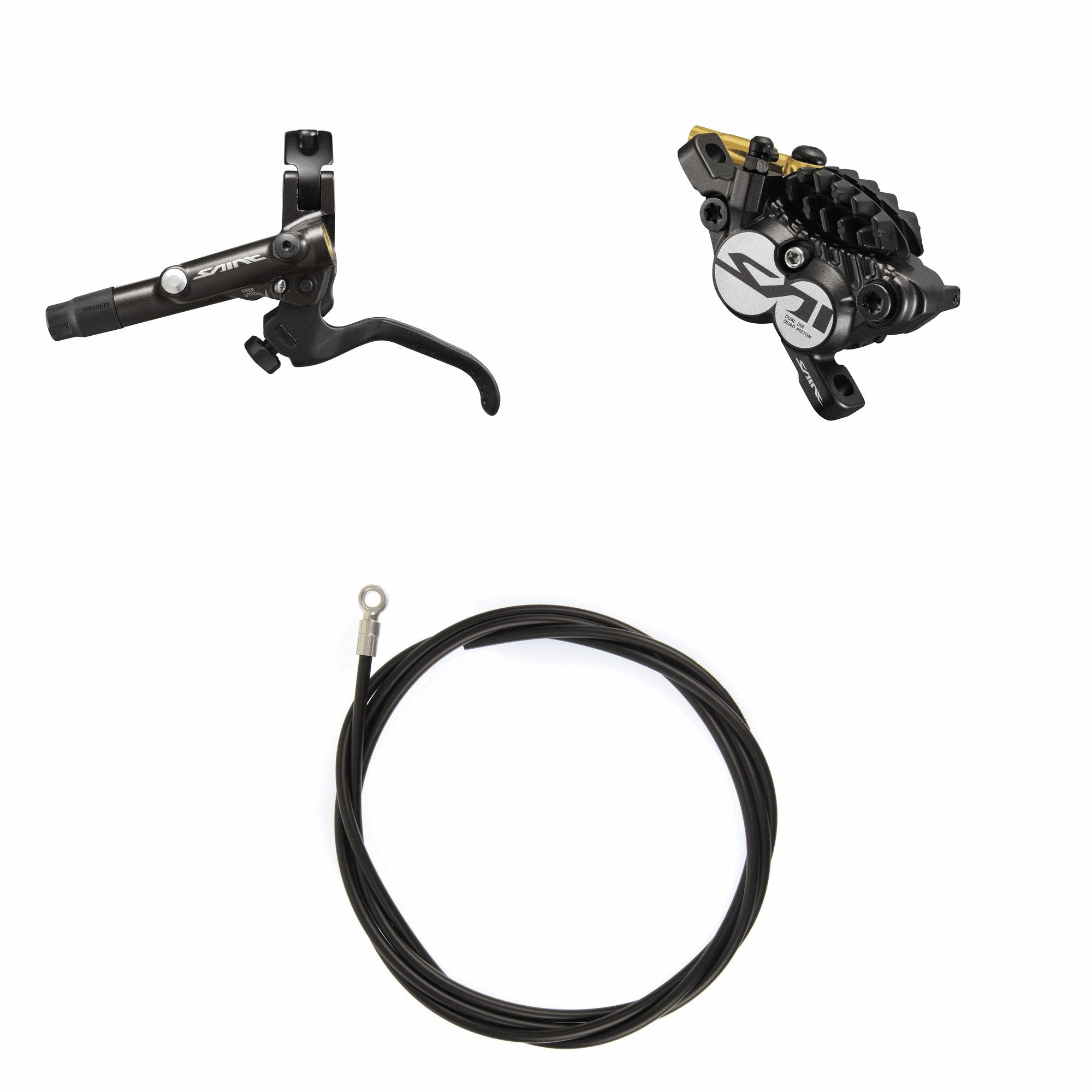 Kit Freno Disco Hidráulico Shimano Saint BR-M820 Delantero/Izquierdo Metal Aletas Sin Adaptador Latiguillo 1000mm Negro #2