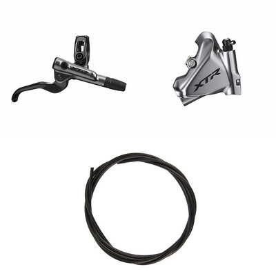 Kit Freno Disco Hidráulico Shimano XTR BR-M9110/BL-M9100 Trasero/Derecho Resina Sin Aletas/Adaptador Latiguillo 1700mm Negro
