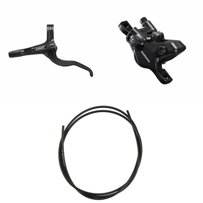 Kit Freno Disco Hidráulico Shimano BR-MT410/BL-MT401 Delantero/Izquierdo Resina Sin Aletas/Adaptador Latiguillo 1000mm Negro