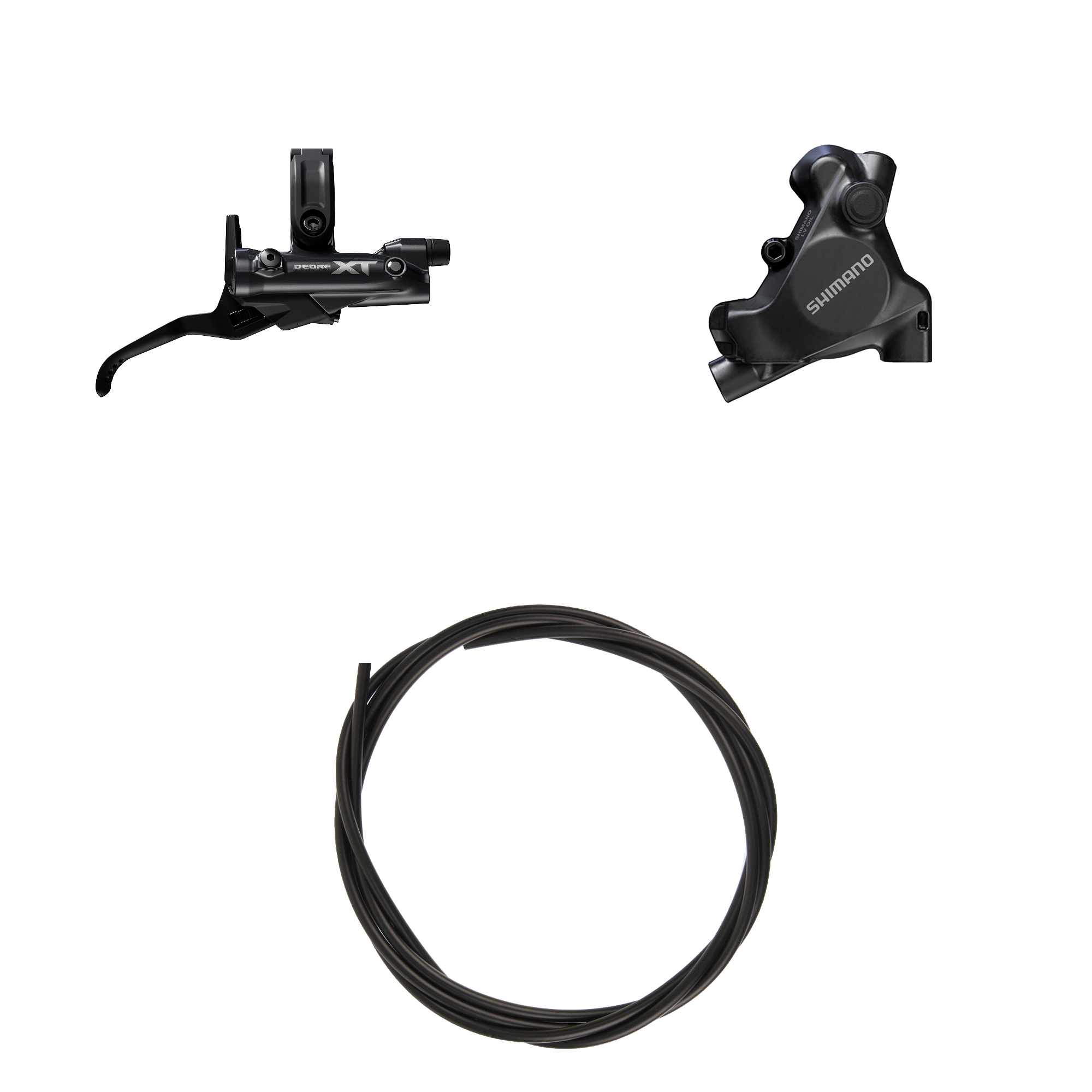 Kit Freno Disco Hidráulico Shimano Deore XT BR-MT805/BL-M8200 Trasero/Derecho Resina Sin Aletas/Adaptador Latiguillo 1700mm Negro #2
