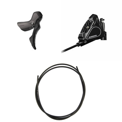 Kit Freno Disco Hidráulico Shimano Tiagra BR-RS405/ST-R4020 Trasero/Derecho Resina Aletas Sin Adaptador Latiguillo 1700mm Negro #2