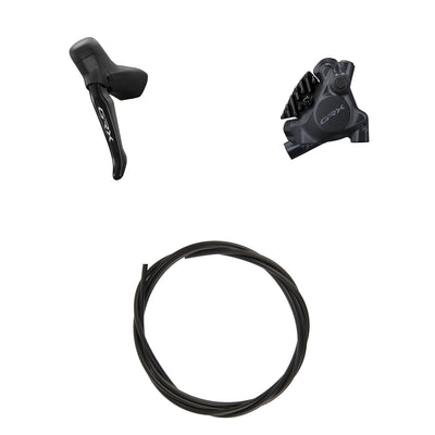 Kit Freno Disco Hidráulico Shimano GRX BR-RX410/BL-RS717 Delantero/Izquierdo Resina Aletas Adaptador 160mm Latiguillo 1000mm Negro #2