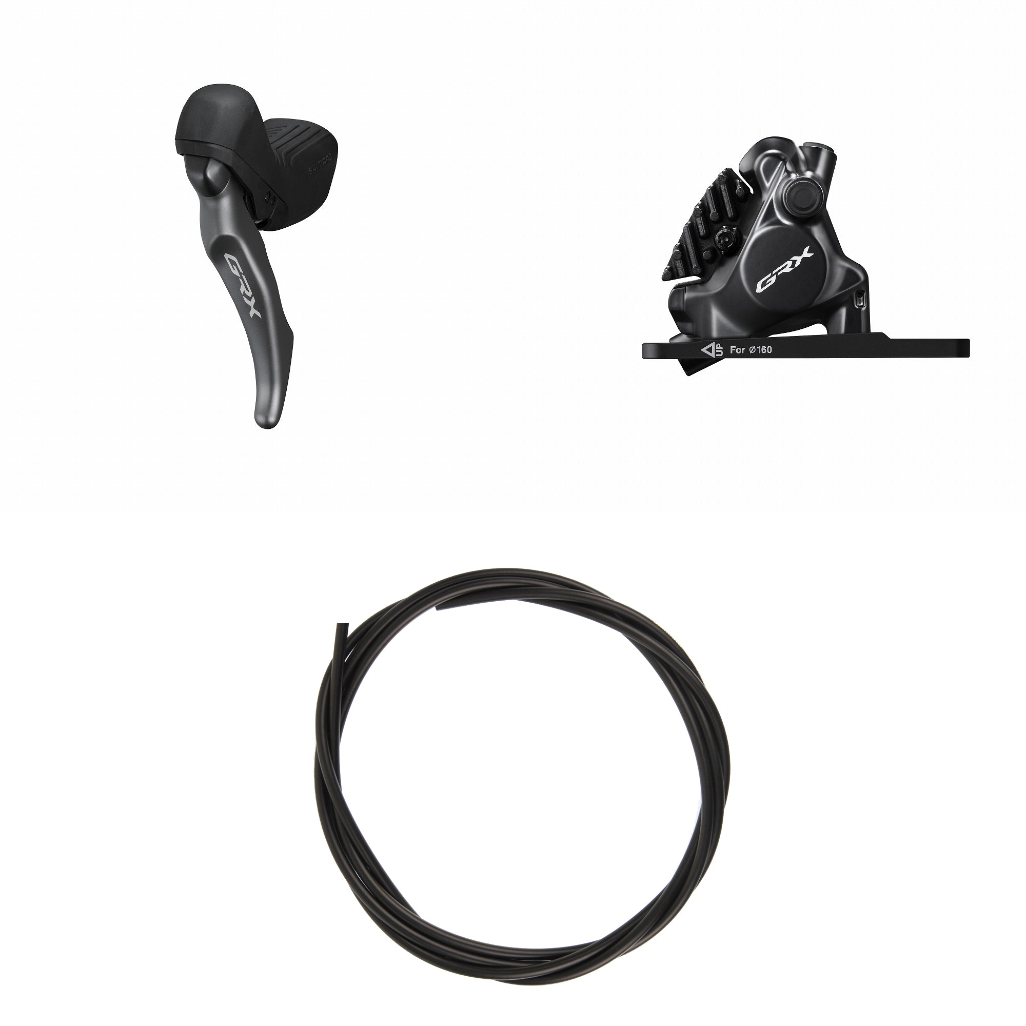 Kit Freno Disco Hidráulico Shimano GRX BR-RX820/BL-RX820 Delantero/Izquierdo Resina Aletas Adaptador 160mm Latiguillo 1000mm Negro #2