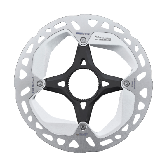 Disco Freno Shimano RT-MT800 Center Lock Ice Technologies Freeza 160mm Negro/Gris