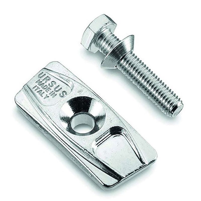 Placa Adaptadora Caballete Ursus Doble M10x75 Plata