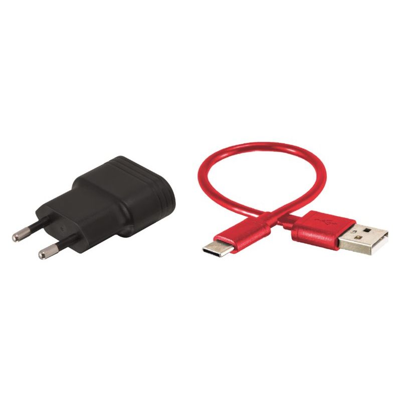 Cargador Cable Usb-C Sigma Carga Rapida Negro/Rojo
