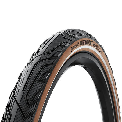 Cubierta Continental Pure Contact 28X1.50 Vectran/Polyx Breaker Plegable Negro/Marron Reflectante
