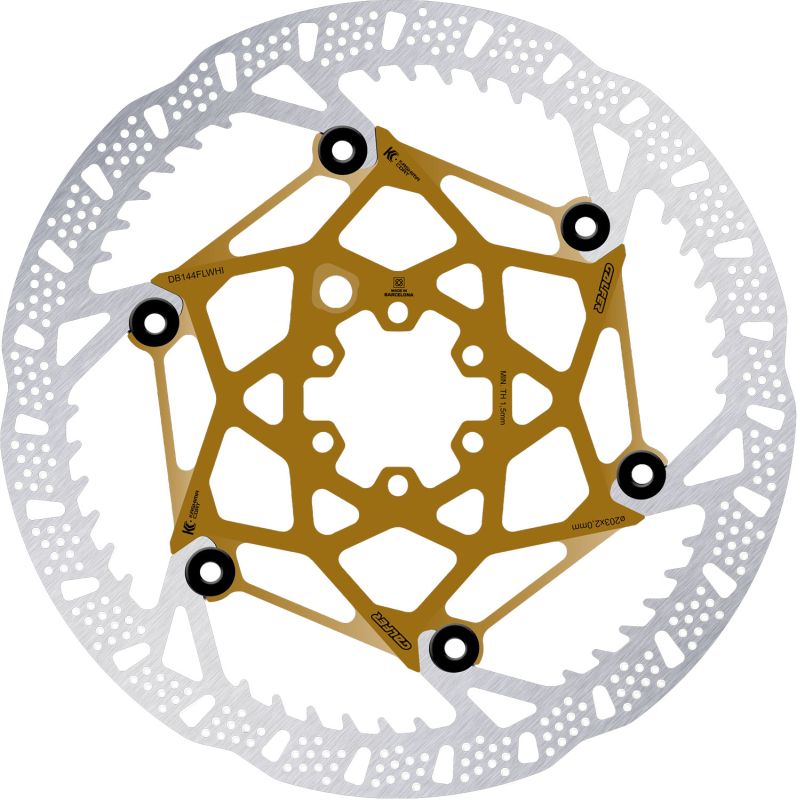 Disco Freno Galfer Bike Disc Shark Evo Kashima 6 Tornillos 2mm Oro/Plata #2