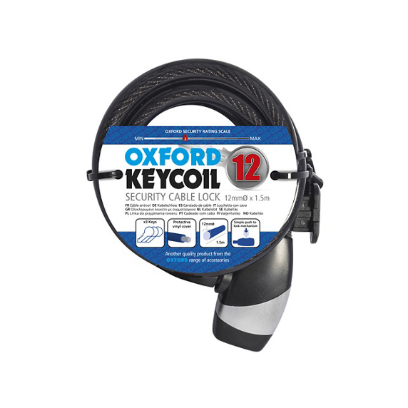 Antirrobo Cable OXC KeyCoil12 12x1500mm Negro #2