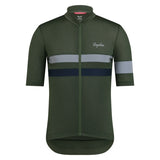 Rapha Mens Brebet Lightweight Jersey Deep Olive/Dark Navy